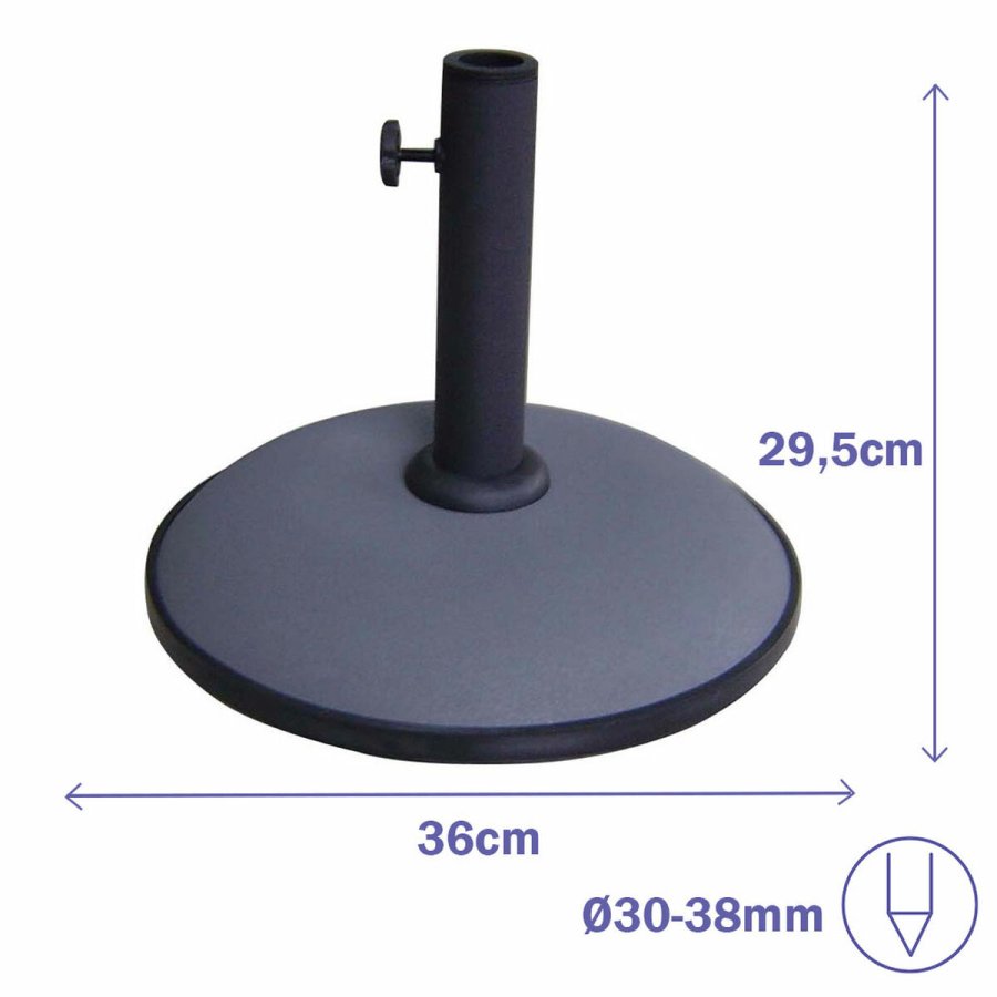Marbueno Base Parasoll Rund Cement 36x29,5 cm 11KG Gr Have, Pool, Terrasse 10442 #2