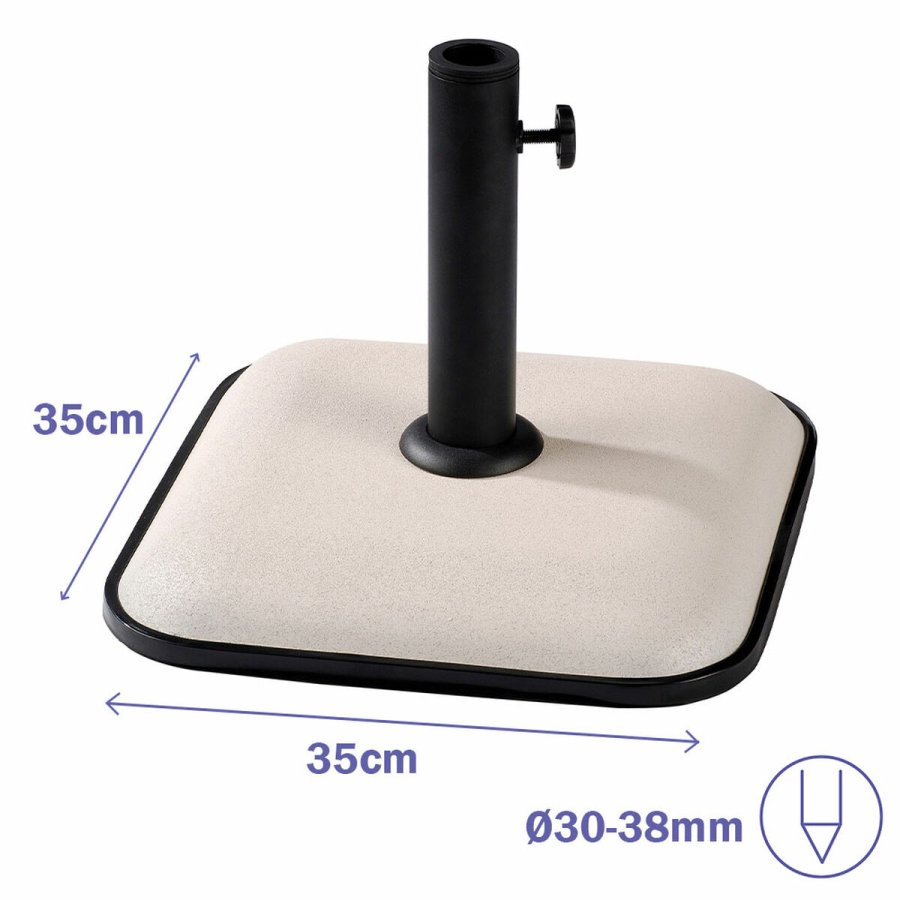 Marbueno Base Parasoll Beton 35X35X5,2 cm 11KG Hvid Have, Pool, Terrasse 10457 #2