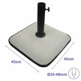 Marbueno Base Parasoll Cement 45X45X7,3 cm 25KG Hvid Have, Pool og Terrasse 10459 #2