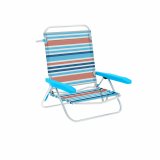 Marbueno Sde Plegable 5 Positioner Aluminium Orange og Bl Striber Strand 63X76X78 cm #1