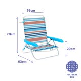 Marbueno Sde Plegable 5 Positioner Aluminium Orange og Bl Striber Strand 63X76X78 cm #2