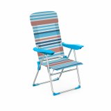 Marbueno Foldable Chair 5 Positions Aluminium with Cushion Stripes Orange Blue 69X58X110 cm #1