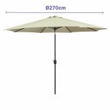 Marbueno Parasoll Stl 8 Stnger D270 cm Polyester Beige Have, Pool, Terrasse 10483 #2