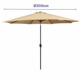 Marbueno Parasol Stl 8 Stnger D300 cm Polyester Brun Have, Pool, Terrasse 10485 #2