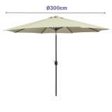 Marbueno Parasol Stl 8 Spidser D300 cm Polyester Beige Have, Pool, Terrasse 10486 #2