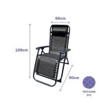 Polstrede Campingstol Marbueno Sort 90 x 108 x 66 cm #2