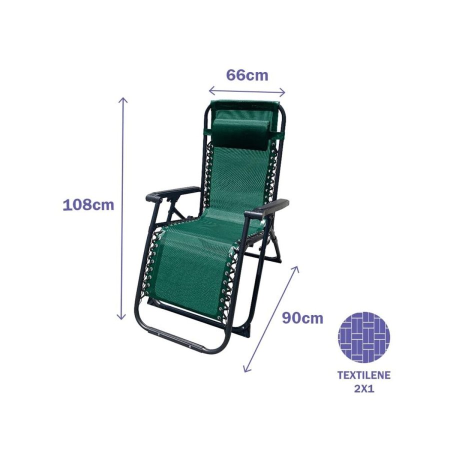 Polstrede Campingstol Marbueno Gr�n 90 x 108 x 66 cm #2