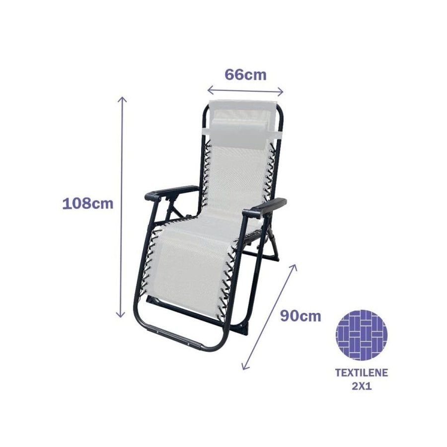 Polstrede Campingstol Marbueno Gr� 90 x 108 x 66 cm #2