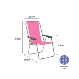 Polstrede Campingstol Marbueno 59 x 83 x 51 cm Pink #1
