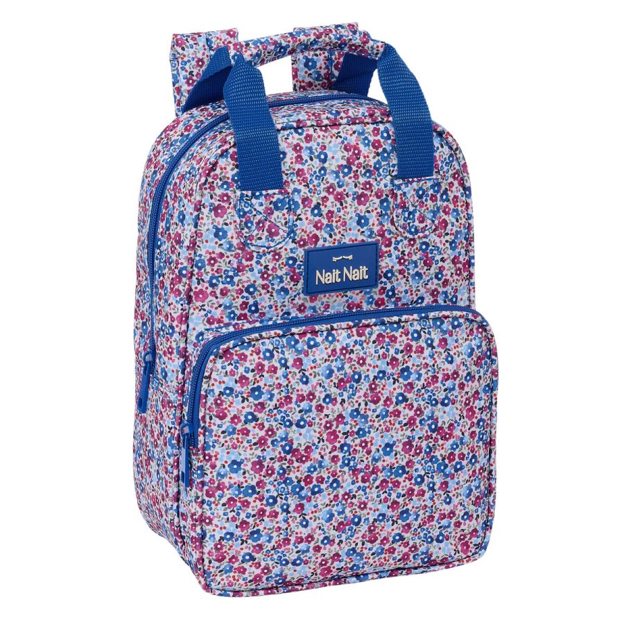 Skoletaske Nait Nait Flores coimbra azul Bl 20 x 28 x 8 cm #1
