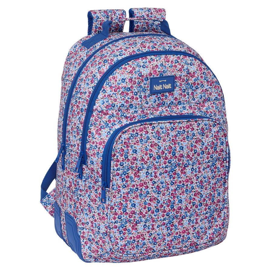 Skoletaske Nait Nait Flores coimbra azul Bl 32 x 42 x 15 cm #1