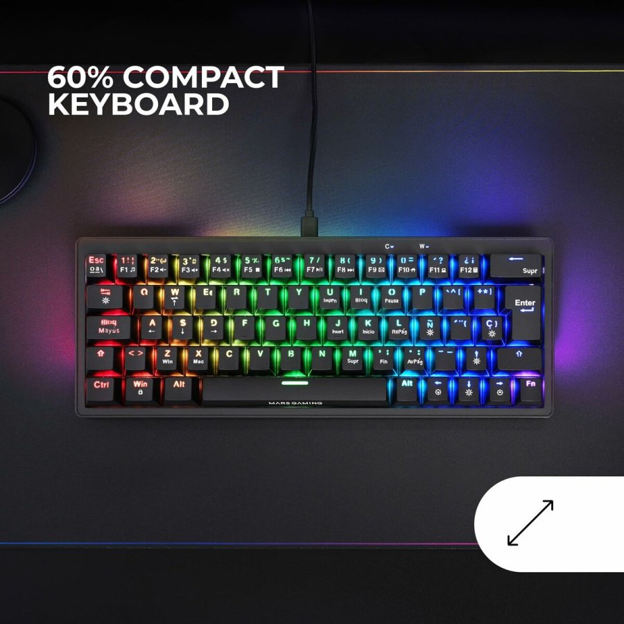 Gaming-tastatur Mars Gaming MKMINIPROYES Sort Qwerty US #1