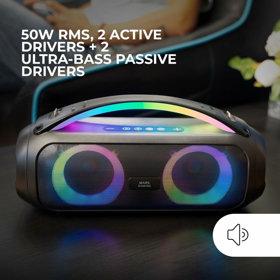 Brbare Bluetooth-hjttalere Mars Gaming MSPULSE Sort 4 W 50 W #11