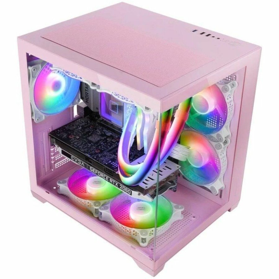Mikro ATX/ITX Mini-t�rn kasse Mars Gaming MCVIEW2P Pink #2