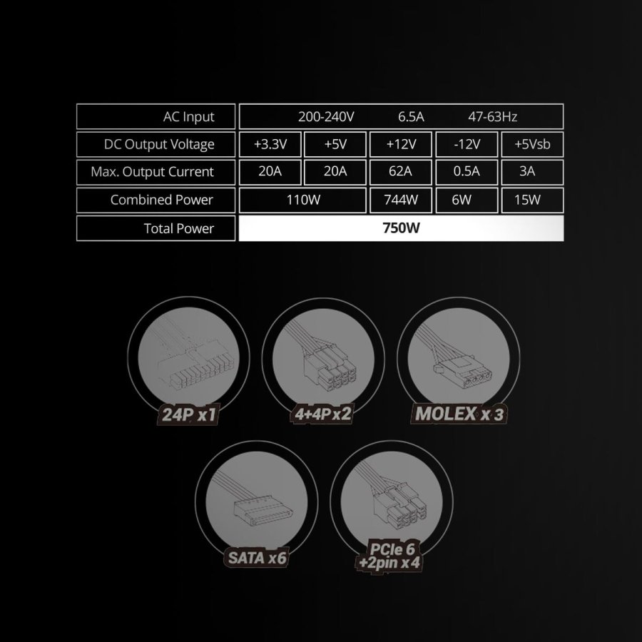 Str�mforsyning Mars Gaming MPVU750SIM ATX 750 W 80 Plus Silver #7