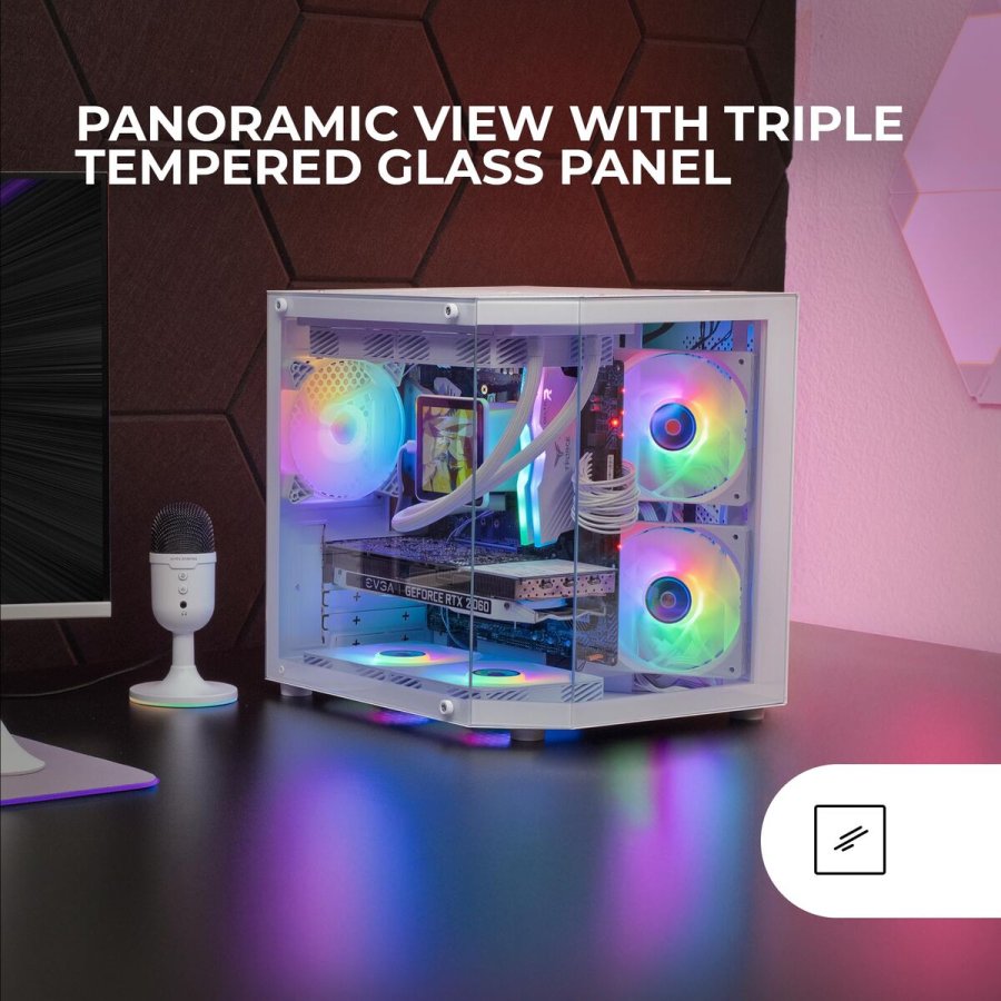 ATX Semi-t�rn kasse Mars Gaming MC3TLITEW Hvid #5