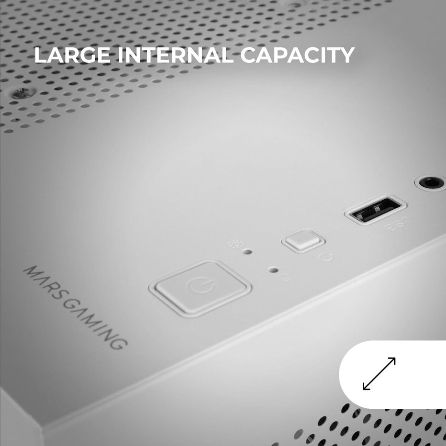 ATX Semi-t�rn kasse Mars Gaming MC3TLITEW Hvid #2