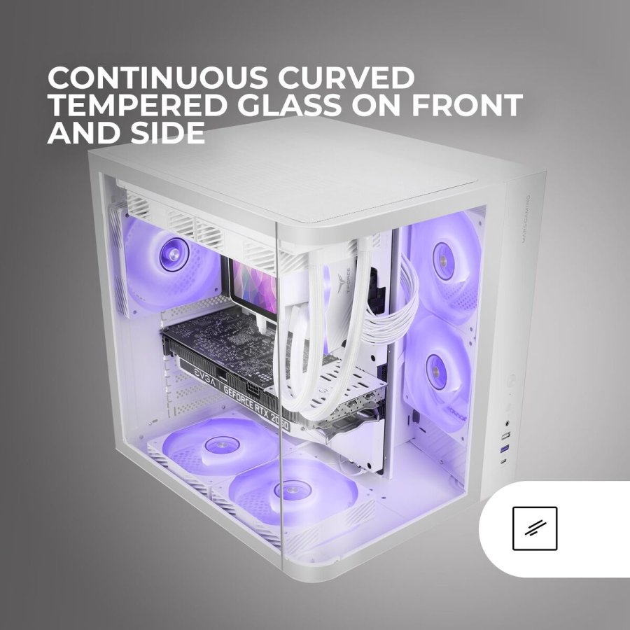 ATX Semi-t�rn kasse Mars Gaming MCCURVW Hvid #3