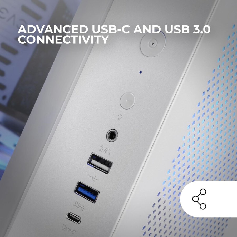 ATX Semi-t�rn kasse Mars Gaming MCCURVW Hvid #6