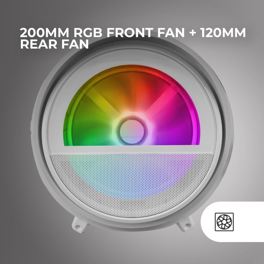 ATX Semi-t�rn kasse Mars Gaming MCCYLONW Hvid #5