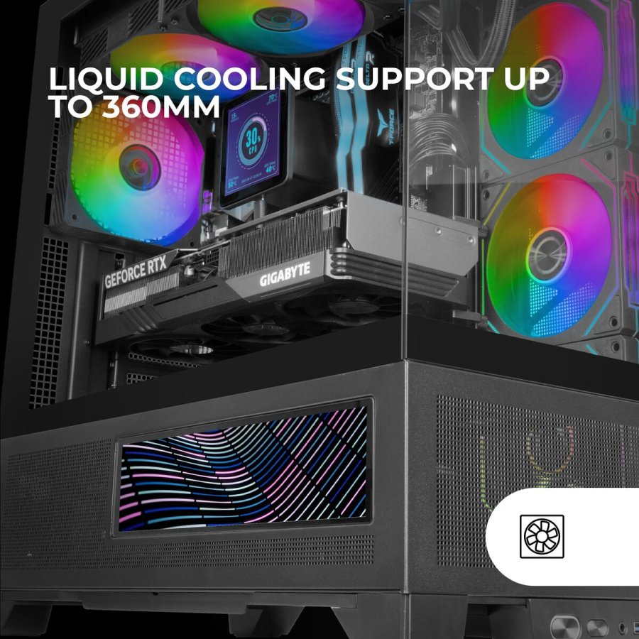 ATX Semi-t�rn kasse Mars Gaming MCLCDX Sort #6