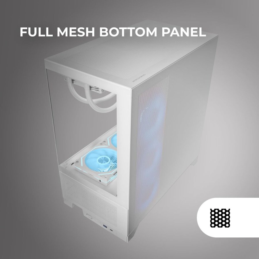 ATX Semi-t�rn kasse Mars Gaming MCLCDXW Hvid #5