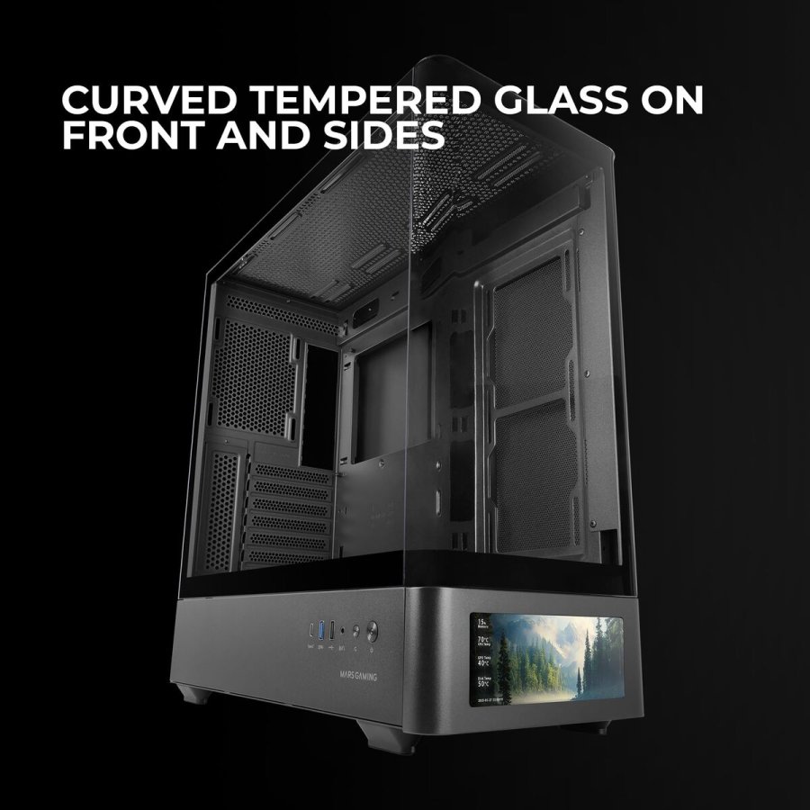 ATX Semi-t�rn kasse Mars Gaming MCLCDPRO Sort #4
