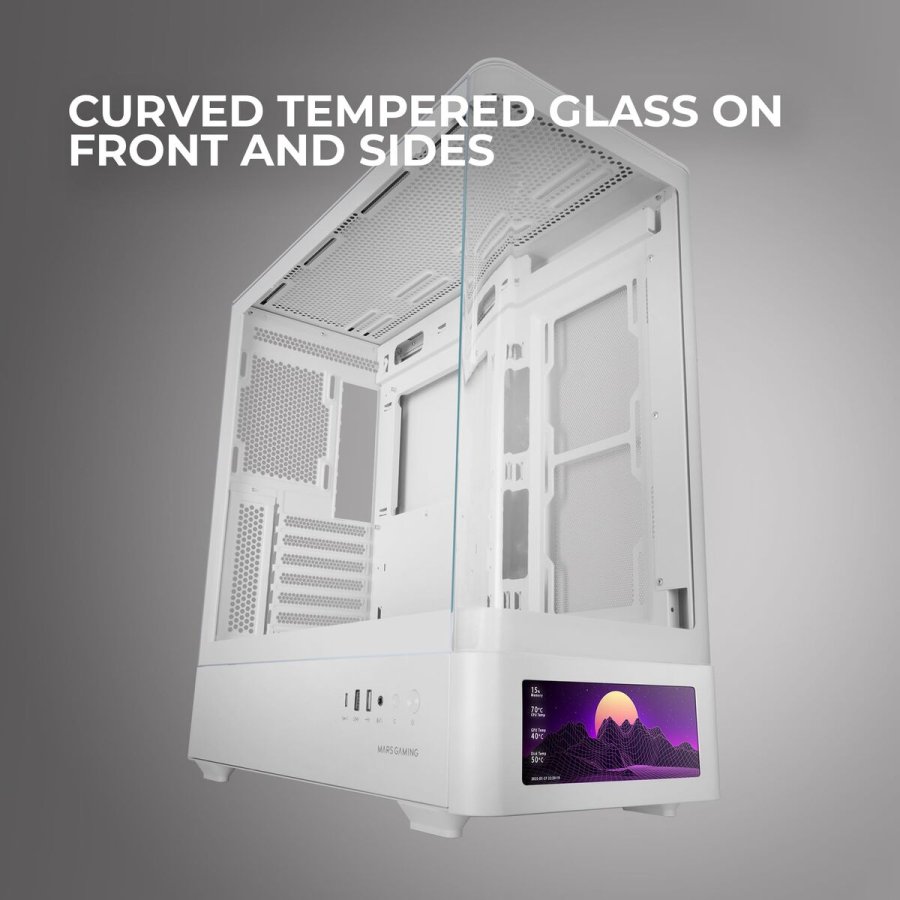 ATX Semi-t�rn kasse Mars Gaming MCLCDPROW Hvid #4