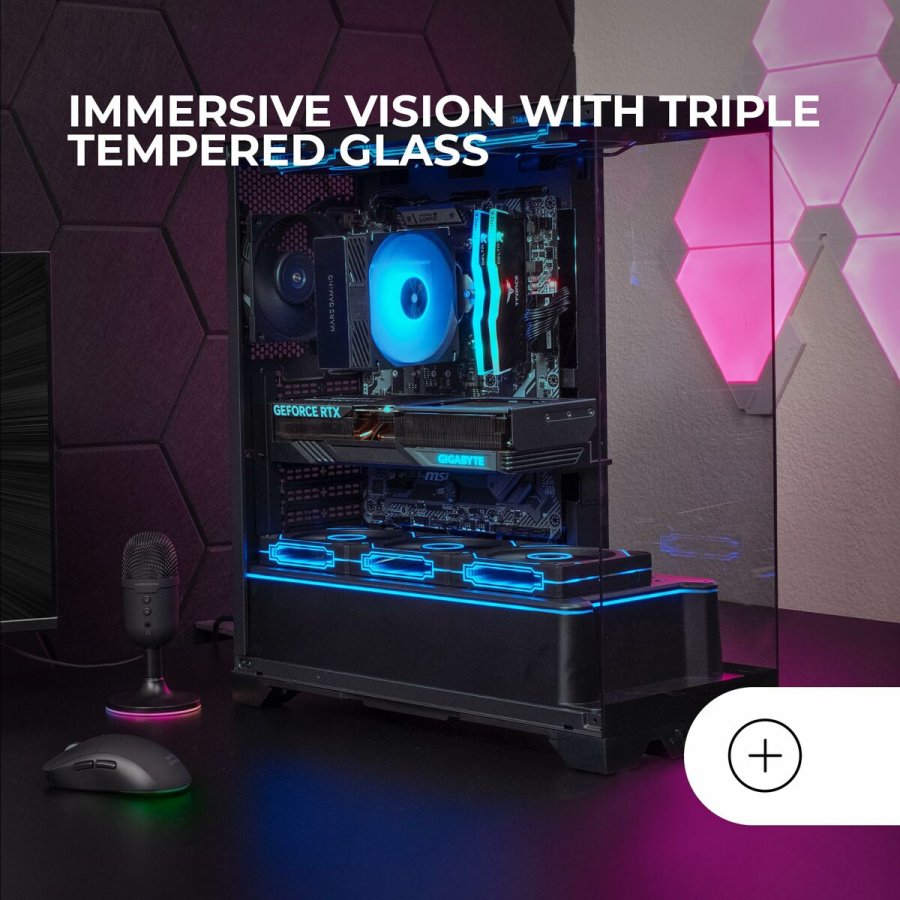 ATX Semi-t�rn kasse Mars Gaming MCPRISMA Sort #3