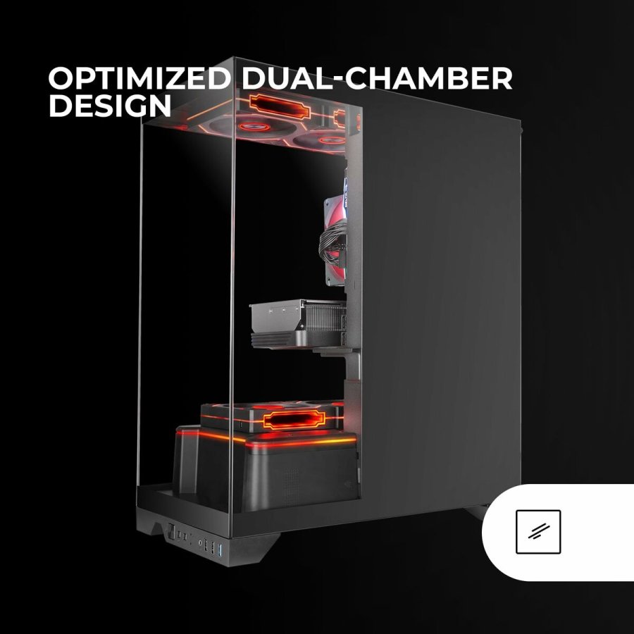 ATX Semi-t�rn kasse Mars Gaming MCPRISMA Sort #6