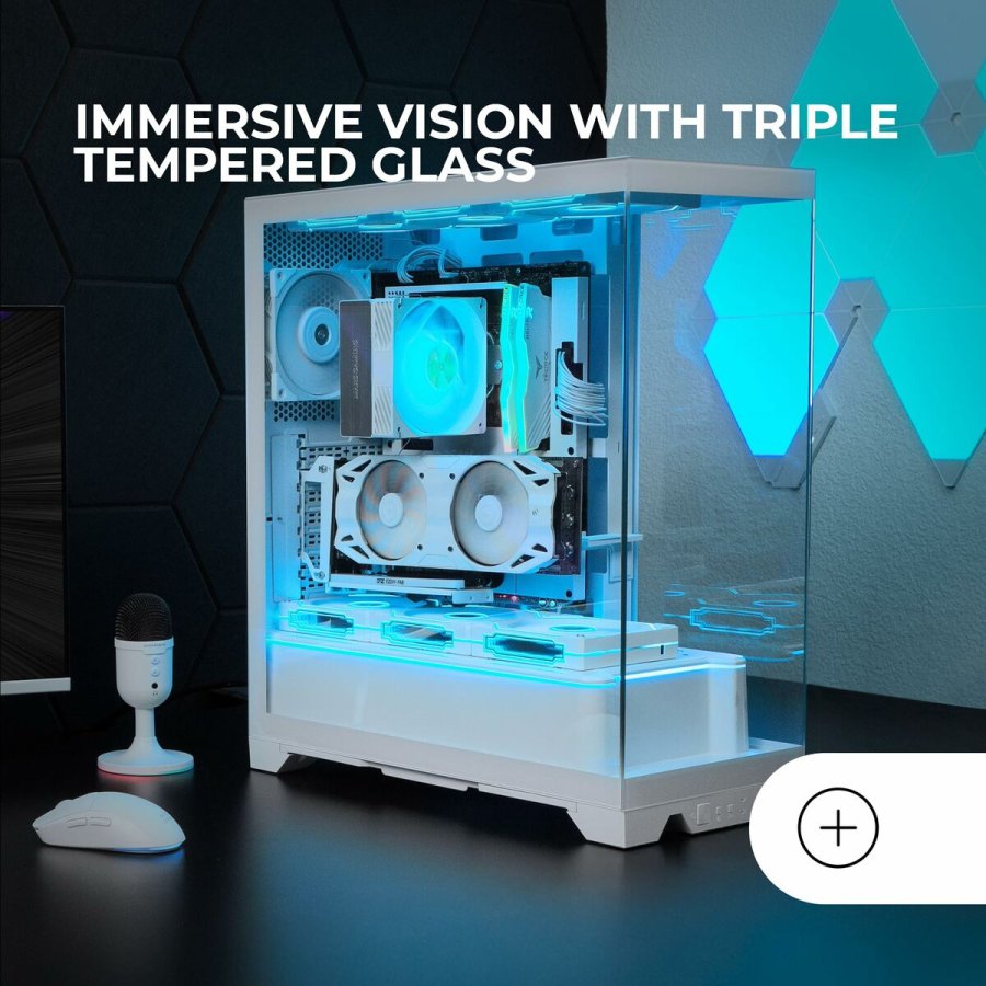 ATX Semi-t�rn kasse Mars Gaming MCPRISMAW Hvid #3