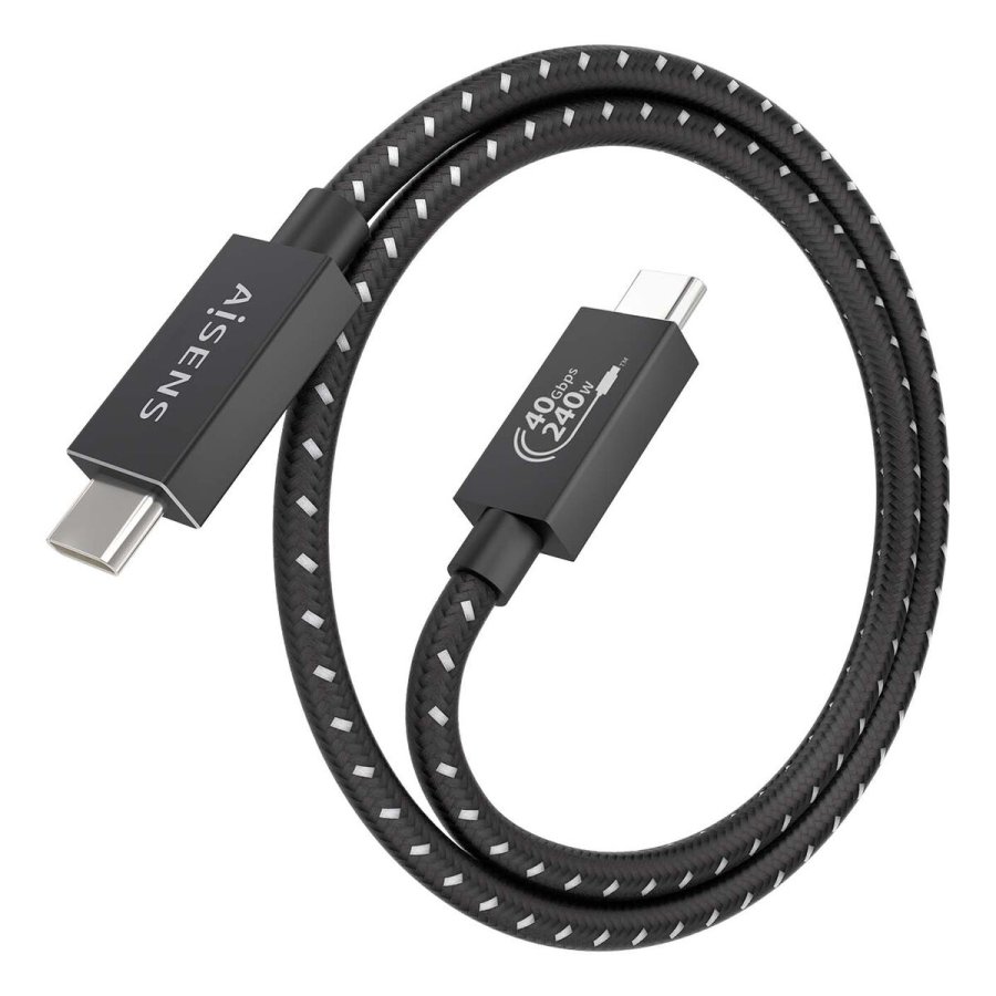 USB-C til USB-C-kabel Aisens A156-0866 Sort 50 cm #2
