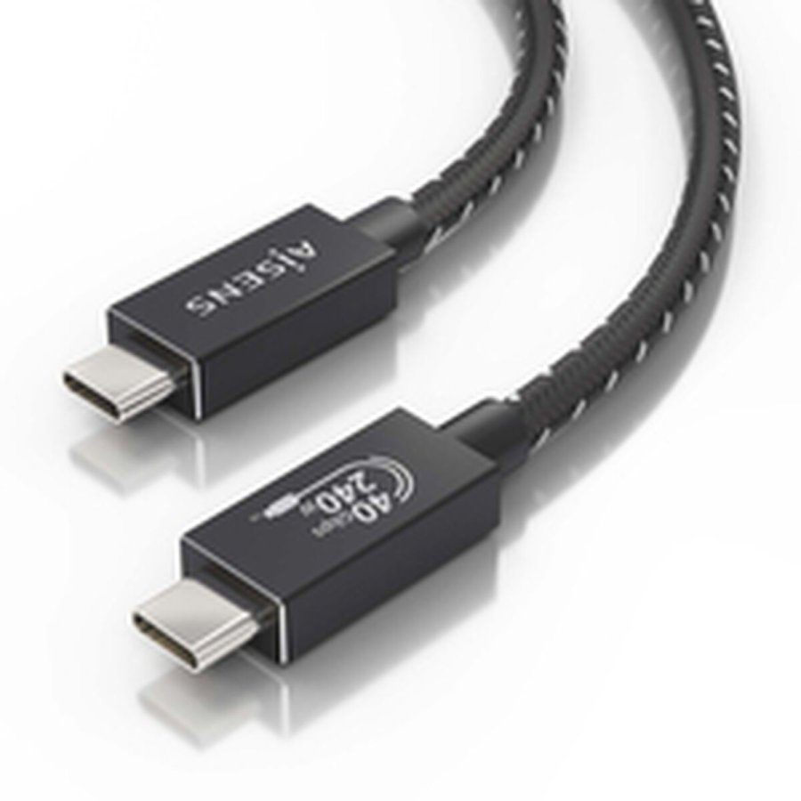 USB-C til USB-C-kabel Aisens A156-0866 Sort 50 cm #3
