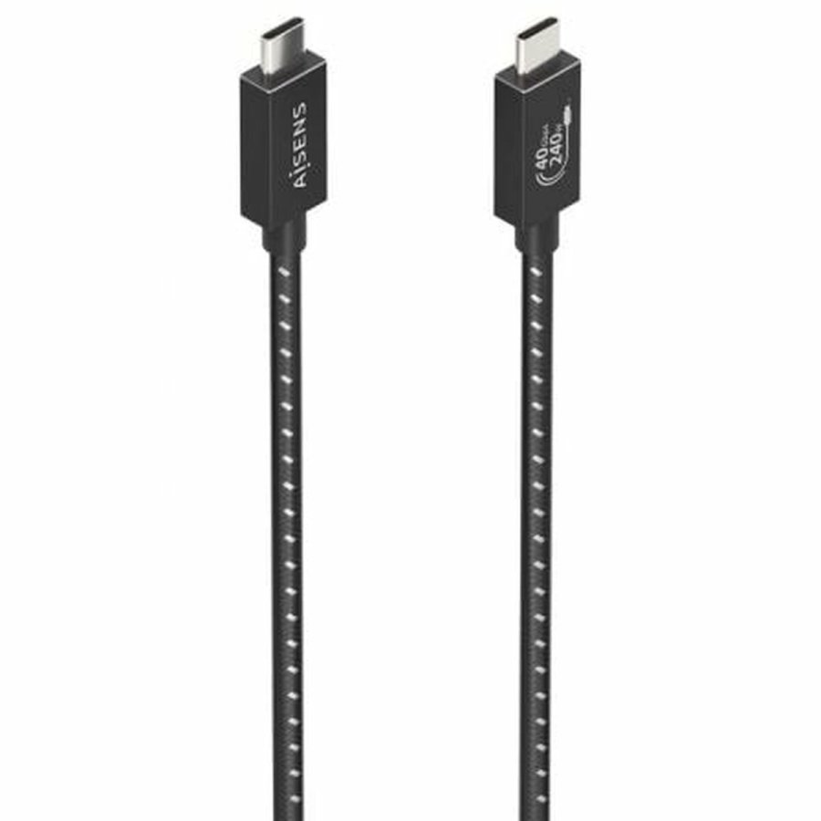 USB-C til USB-C-kabel Aisens A156-0866 Sort 50 cm #1