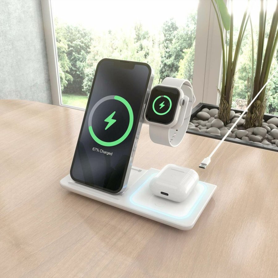 Trdls oplader Aisens ASCH-15W3WC044-W Hvid 15 W 3-i-1 #6