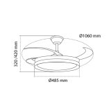 Loftsventilator CristalRecord EVO RETRAC Gennemsigtig 72 W #6
