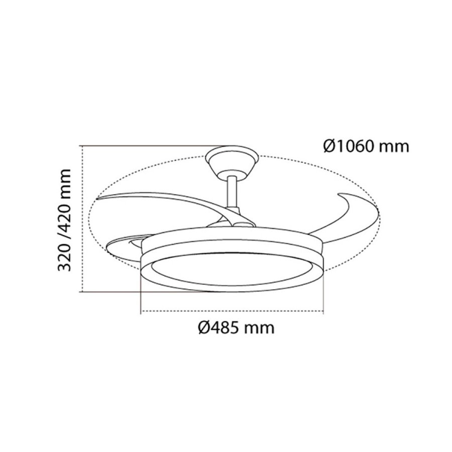 Loftsventilator CristalRecord EVO RETRAC Gennemsigtig 72 W #6