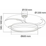 Loftsventilator CristalRecord CHARLY L RETRAC Gennemsigtig 80 W #2