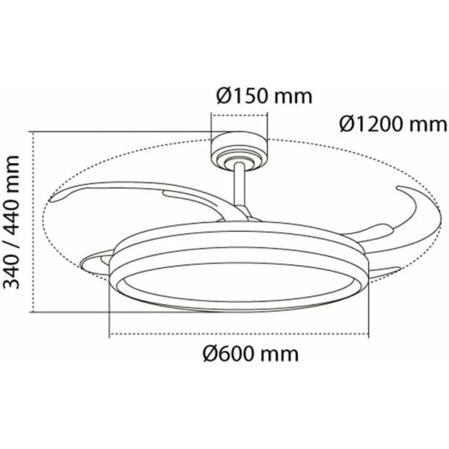 Loftsventilator CristalRecord CHARLY L RETRAC Gennemsigtig 80 W #2