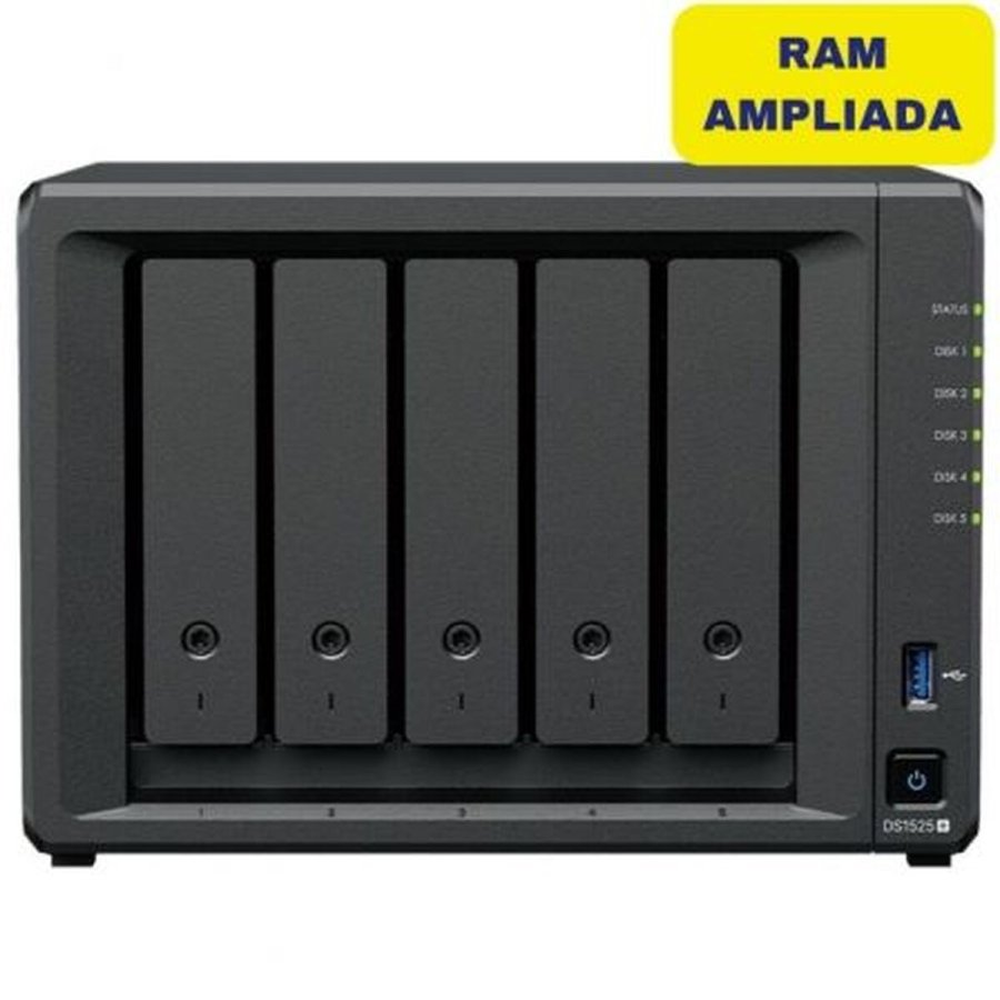 NAS-netvrkslagring Synology DS1525+/16G Sort Quad Core #1