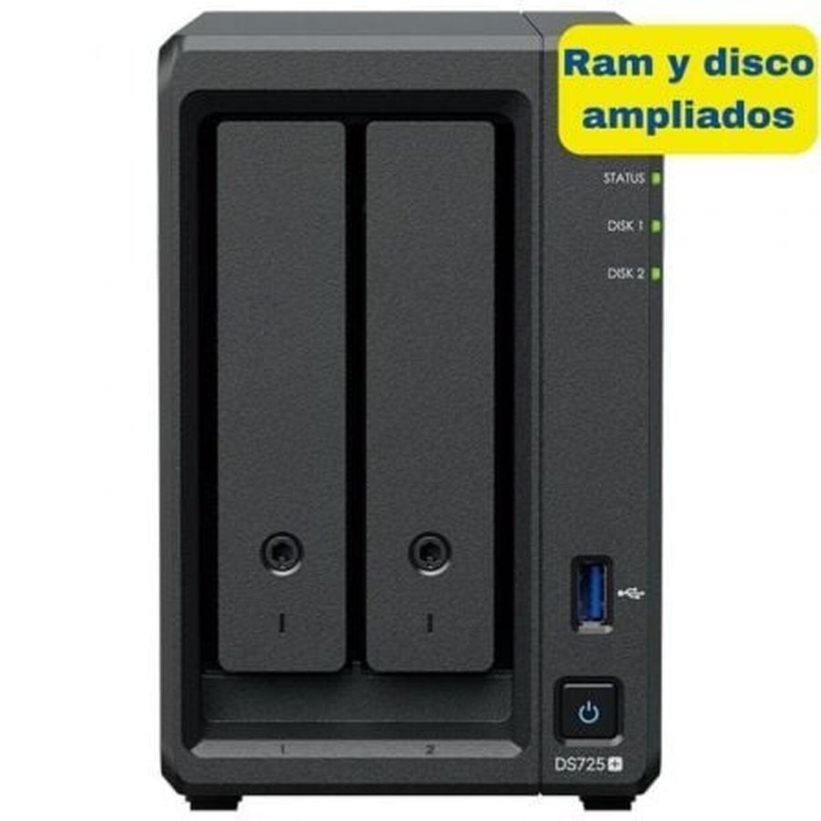 NAS-netvrkslagring Synology DS725+/8G 8TB Sort Intel Celeron #1