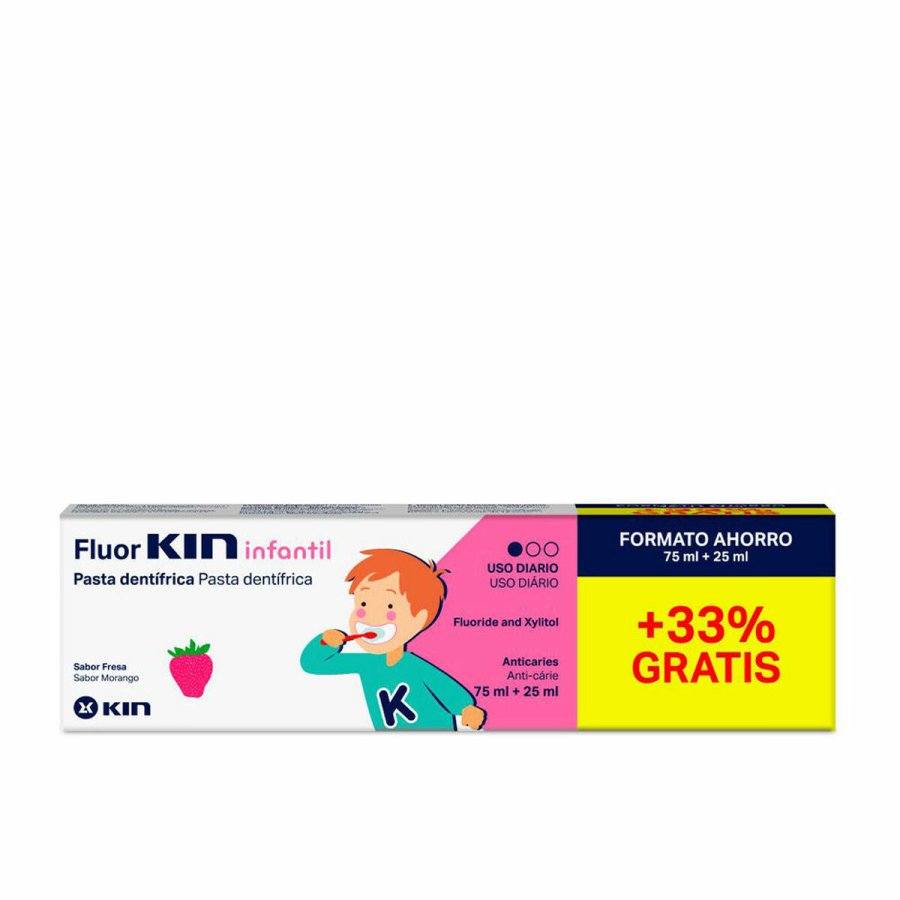 Tandpasta Kin Fluorkin Jordbr 25 ml #1