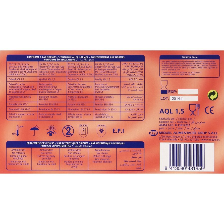 Engangshandsker Mical VINILO TALLA M M (100 enheder) #2