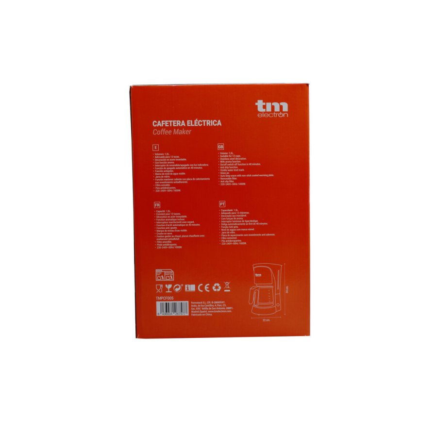 Drip Coffee Machine TM Electron 1000W 1,5 L 12 Skodelice #3