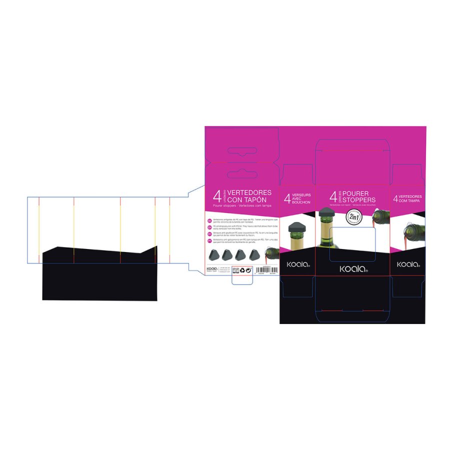 Drypsikker flaskeprop Koala Koala_6606NN01 (4 pcs) Plastik 4 Dele 7,5 x 4,5 x 13 cm #16