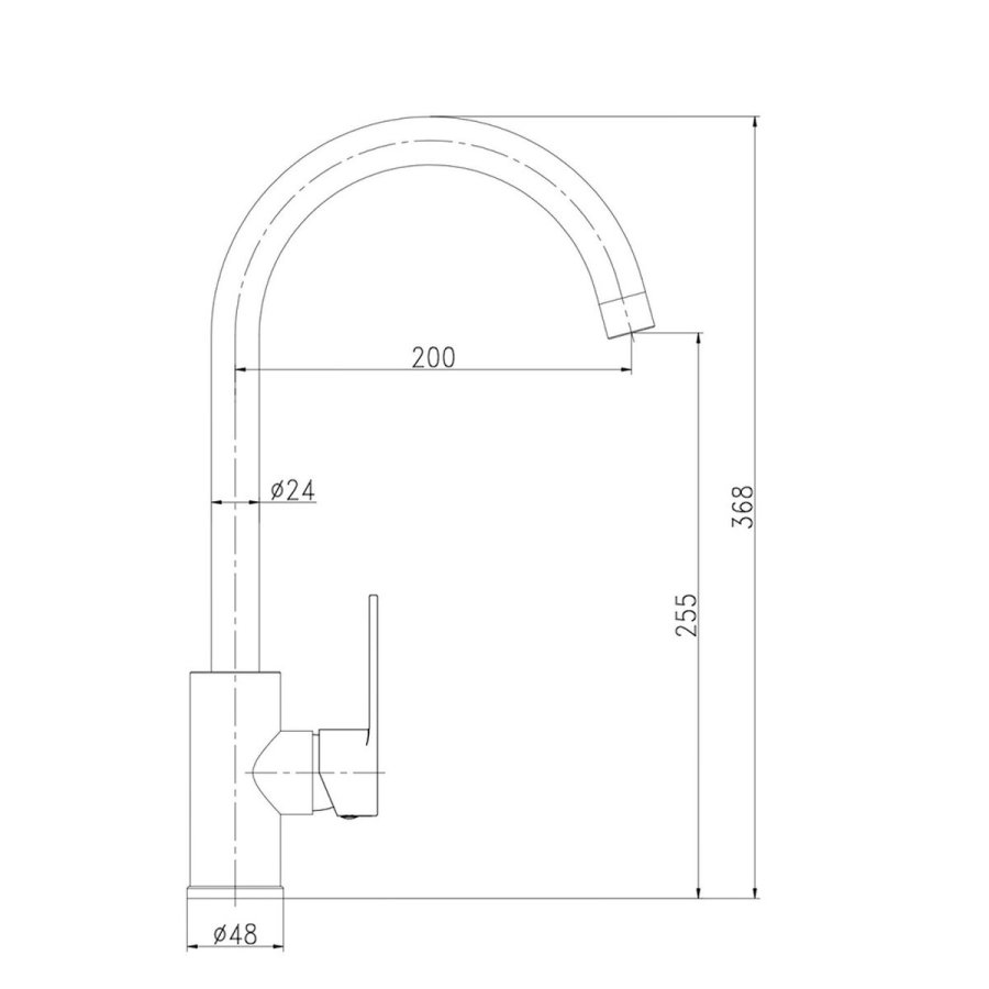 Hane med blandingsbatteri Verhal mi�o Mat bagp� Rustfrit st�l #3