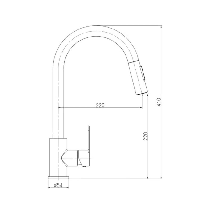 Hane med blandingsbatteri Verhal mi�o S�lvfarvet Rustfrit st�l C-formet #5