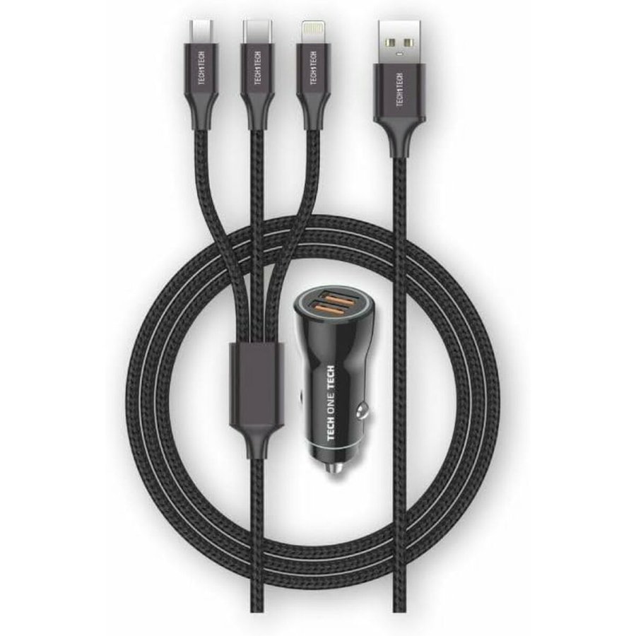 Universal USB oplader til bil + kabel Tech One Tech TEC2810 Dobbelt USB x 2 #3