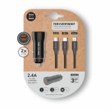 Universal USB oplader til bil + kabel Tech One Tech TEC2810 Dobbelt USB x 2 #1