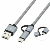 USB-kabel til Micro USB og USB-C CoolBox COO-CAB-U2MC-GR Gr #1